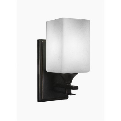 Toltec Lighting Uptowne 1 - Light Sconce in  Dark Granite with 4" Square White Muslin Shade