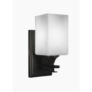 Toltec Lighting Uptowne 1 - Light Sconce in  Dark Granite with 4" Square White Muslin Shade - 1 of 1