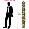 6 FT Pre-Lit Christmas Garland, Xmas Garland with Gold Leaves, Ball Ornaments, Artificial Christmas Decor for Fireplace Mantle Stairs - 2 of 4