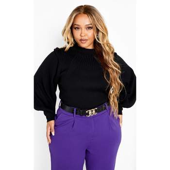 Women's Plus Size Isabella Sweater - black | CITY CHIC