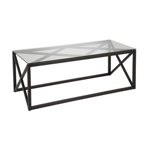Metal Art Deco Coffee Table in Black - Henn&Hart - 1 of 4