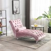 KTMBDW Chaise Lounge Indoor Button-Tufted Upholstered Sofa Recliner Lounge Chair for Living Room Bedroom Velvet - 3 of 4