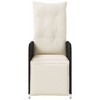 vidaXL Reclining Patio Chair with Cushions Black Poly Rattan - 4 of 4