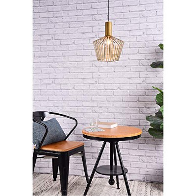 Elegant Brass Finish Iron Shade Pendant Light with Adjustable Chain