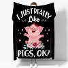 Lomsoe Pink Pig Christmas Blanket Black Throw Blanket for Couch Soft Flannel Blanket Christmas Decorations Pets. - 2 of 4