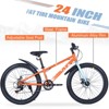 Aukfa 24" Fat Tire Mountain Bike for Kids 10+ - 7-Speed, Dual Disc Brakes, Steel Frame, All-Terrain Bike for Snow, Sand and Trails - 3 of 4