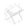 EveryRoom White Top Computer Desk - Silver Metal: 31.5" Compact MDF Writing Desk with Open Storage Shelf - 4 of 4