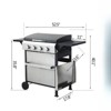 VisioGear Outdoor Grill with Cooking Grids, Foldable Side Table, Hanging Basket, Grill for Backyard, Black & Silver, 52.5"*23.6"*40.1" - 3 of 4