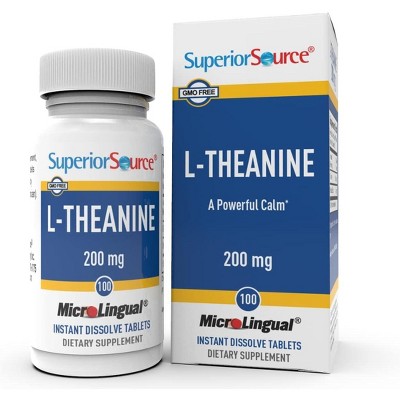 Superior Source L-Theanine 200 mg, 100 Ct, Instant Dissolve Sleep Support Tablets