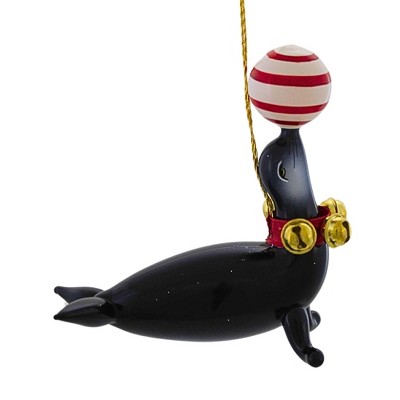 Italian Ornaments 4.25 In Fritzelino's Balancing Act Beach Ball Seal Tree Ornaments