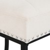 Arceso Bar Stools, 24" Modern Counter Height Stools with 5.5" Thick Cushion and Nailhead, Upholstered Linen Fabric Barstools, Beige - 3 of 4