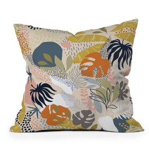 26"x26" Deny Designs Dominique Vari Words Tropical Foliage Pattern Square Outdoor Throw Pillow - 1 of 4