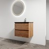 SEVOBAL Bathroom Storage Cabinets Wall Mounted Vanity With Black Sink And Soft Close Drawers for Modern Homes, Brown, 24"*18.3"*20.5" - 2 of 4