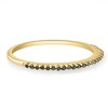 Pompeii3 Black Diamond Thin Wedding Ring Yellow Gold Stackable Anniversary Band - 2 of 4