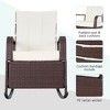 Lyngins Outdoor Rattan Rocking Chair with Ajustable Backrest,Cushion,Glider Rocking Chair,Polyester Accent Chair for Living Room,Garden - 4 of 4