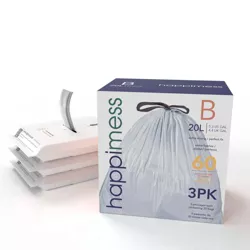 Drawstring Trash Can Liner (60-Count, 3-Packs of 20 Liners) - happimess