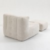 NicBex Luxury Velvet Bean Bag Chair with Ottoman,High Density Memory Foam Filled Lazy Sofa Chair for Adults,Fluffy Lounge Seat&Footstool - 2 of 4
