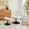 Art Leon Leisure Linen Fabric Swivel Accent Chair with Ottoman, Wood and Metal Frame - 4 of 4