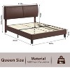 Nasitip Queen Brown Platform Bed Frame with Adjustable Headboard & Wood Slats, No Box Spring Needed, Easy Assembly - 2 of 4