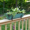 ACHLA Small Patina Finish Designs Rectangular Galvanized Steel Outdoor Planter Box with Mounting Bracket for 2x6 Railings Green 22"x6.5" - 3 of 4