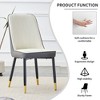 PAGED Dining Chairs Set of 2, Modern Kitchen Chair with Metal Legs and Sponge Filling, PU Leather Living Room Chair for Dining Room - 4 of 4