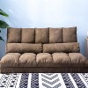 Whisen Double Chaise Lounge Sofa Floor Couch and Sofa with Two Pillows - 4 of 4