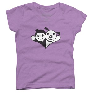 Girl's Design By Humans Doggy Friend By graphicganga T-Shirt - 1 of 3