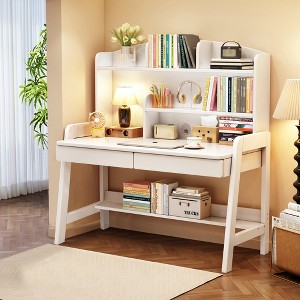 Kids Desk, Wooden Study Desk, Home Office Desk, Writing Desk, Computer Desk, With Bookcase and Drawers - 1 of 4