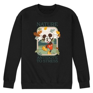 Men's - Disney - Mickey Nature The Antidote To Stress Graphic Fleece Sweatshirt - 1 of 4
