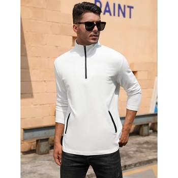 Men's Pullover Top Half Zip Golf Jacket Long Sleeve Polo Sport Shirts