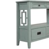 36 Inch Farmhouse Console Table, Farmhouse Entry Table with 4 Drawers, Solid Wood Sofa Table with Shelves - 4 of 4