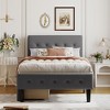 NicBex Twin Size Upholstered Platform Bed Frame with Linen Tufted Headboard and 2 Drawers,Wood Slats Support,No Box Spring Needed,Easy Assembly - 2 of 4