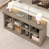 8 Cube Storage Organizer Book shelf, 3 Tier Horizontal Bookcase, Industrial Storage Bookcase for Entryway, Low Bookshelf for Living Room - 2 of 4