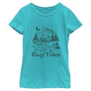Girls Mickey & Friends Cozy Vibes Cabin T Shirt - 1 of 4