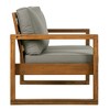 Galia Square Leg Acacia Wood Patio Loveseat with Cushions - Brown - Saracina Home - 3 of 4