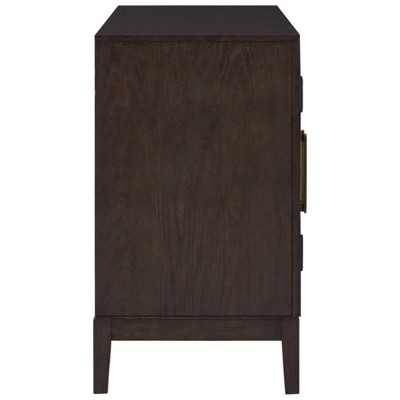 Burkhaus Dark Brown Oak Dining Server with Glass Doors