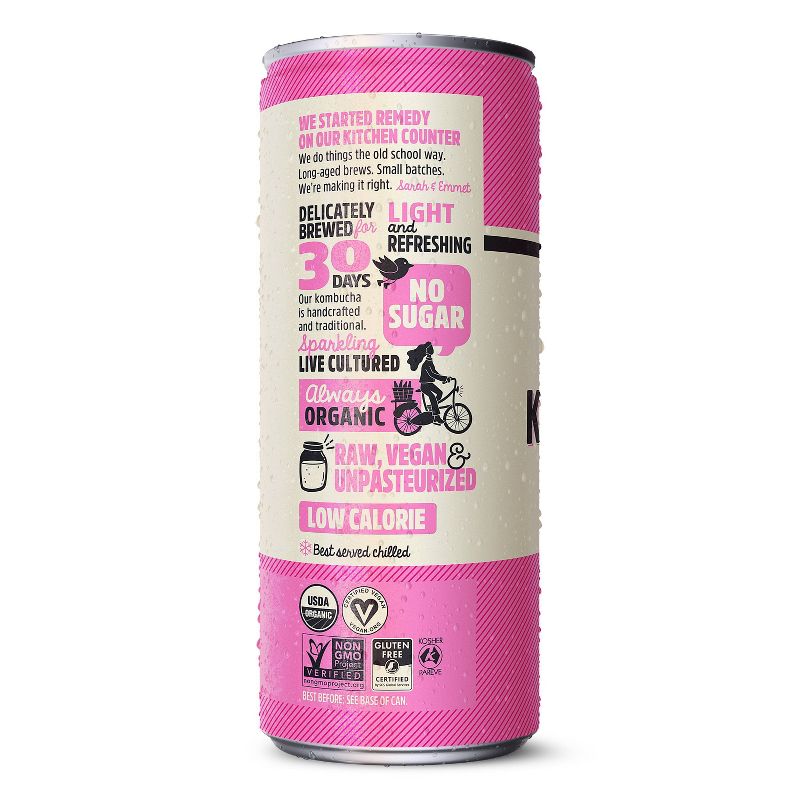 Remedy Raspberry Lemonade Kombucha - 4pk/11.2 fl oz Cans, 5 of 9