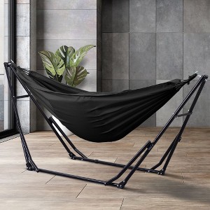 Ainfox 2 in 1 Portable Hammock Bed and Swinging Chair with Collapsible Steel Stand  With Carrying Bag - 1 of 4