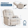 360° Swivel Recliner Chair for Adult, Linen Rocker Chair with 3 Positions/2 Side Pockets/Cup Holders, Manual Nursery Glider Rocking Chair - 2 of 4