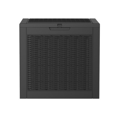 Lirago 31.2 Gal 118L Outdoor Storage Box with Lid Weatherproof Polypropylene Resin UV Protected KD Design Black