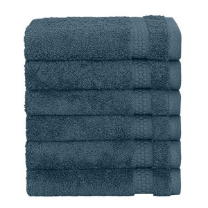 Linum Home Textiles 100% AEGEAN Long Staple Turkish Cotton STARLIGHT Terry Washcloths (Set of 6) - 1 of 4