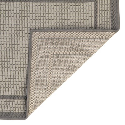 Gray Synthetic Flat Woven Reversible Outdoor Rug 2'2" x 3'1"