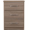 NicBex Nightstand with 3 Drawers,Bedside Table with Handles and  Gray/Brown finish,Modern Side Table for Bedroom,Living Room,Gray/Brown - 2 of 4