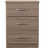 NicBex Nightstand with 3 Drawers,Bedside Table with Handles and  Gray/Brown finish,Modern Side Table for Bedroom,Living Room,Gray/Brown - image 2 of 4