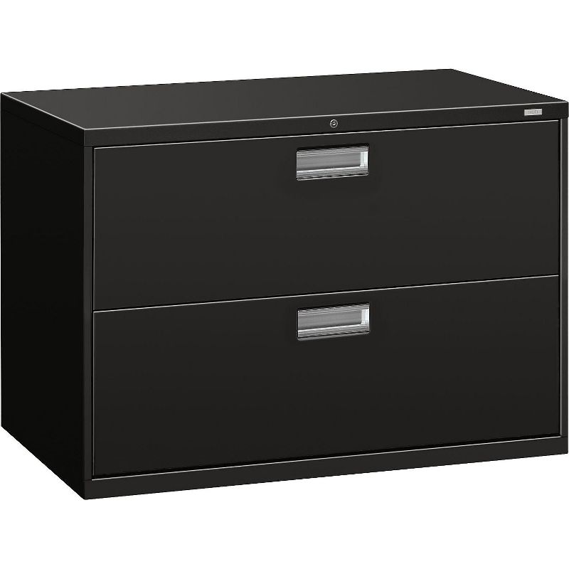 HON Brigade 600 Series 2-Drawer Lateral File Cabinet Locking Letter/Legal Black 42"W (H692.L.P), 4 of 6