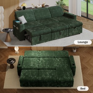 Vipbear 101" Sleeper Sofa Bed with Pull Out Bed,Sectional Sleeper Sofa with Reclining Backrest/Reversible Storage Chaise/USB Ports,Tool-Free Assembly - 1 of 4