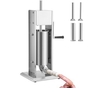 VEVOR Manual Sausage Stuffer, 8LBS/5L Capacity, Two Speed 304 Stainless Steel Vertical Sausage Stuffer, Sausage Filling Machine, Silver - 1 of 4