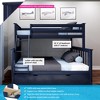 Max & Lily Solid Wood Bunk Bed, Twin over Full with Storage Trundle and Ladder for Kids - 2 of 4