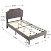 VECELO Modern Upholstered Bed Frame Wooden Platform Bed with Adjustable Headboard and Underbed Storage Space - 3 of 4