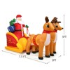 Tangkula 6 FT Inflatable Christmas Santa Reindeer Sled with Built-in LED Lights - 3 of 4